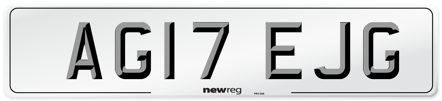 AG17 EJG Number Plate from New Reg